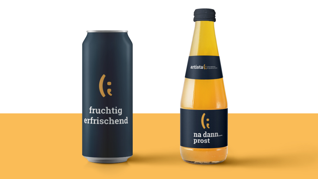 Artista Flasche und Dose Gelb und Weiß